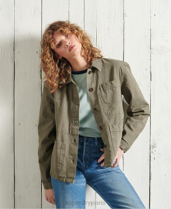 Superdry femmes veste d'artiste sec en édition limitée D64Z5690 vêtements kaki