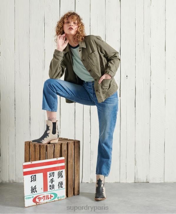 Superdry femmes veste d'artiste sec en édition limitée D64Z5690 vêtements kaki