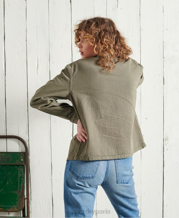 Superdry femmes veste d'artiste sec en édition limitée D64Z5690 vêtements kaki