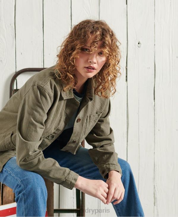 Superdry femmes veste d'artiste sec en édition limitée D64Z5690 vêtements kaki