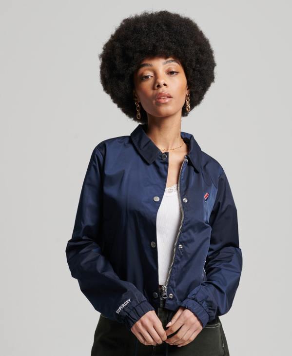 Superdry femmes veste d'entraîneur essentielle D64Z5425 vêtements marine