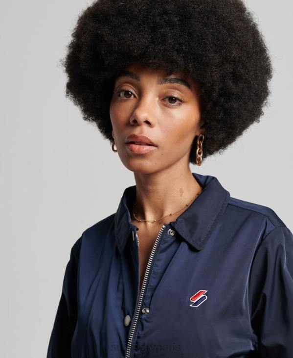 Superdry femmes veste d'entraîneur essentielle D64Z5425 vêtements marine