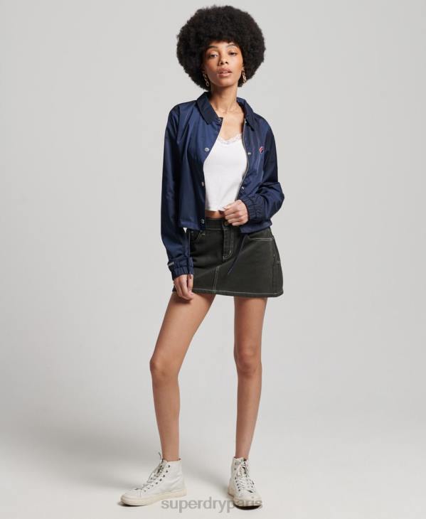 Superdry femmes veste d'entraîneur essentielle D64Z5425 vêtements marine