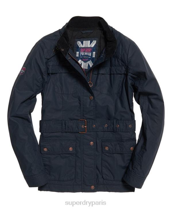 Superdry femmes veste d'essai à quatre poches D64Z3860 vêtements marine
