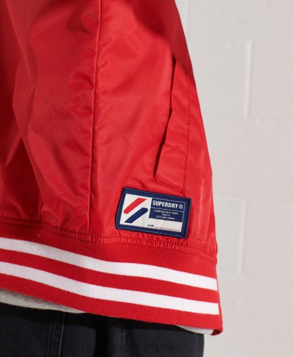 Superdry femmes veste de baseball universitaire classique D64Z5482 vêtements rouge