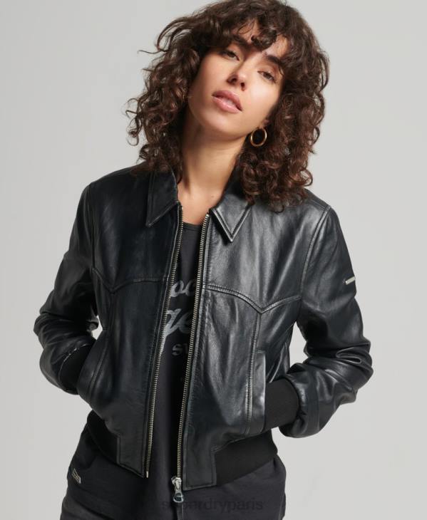 Superdry femmes veste de club indé D64Z5413 vêtements noir