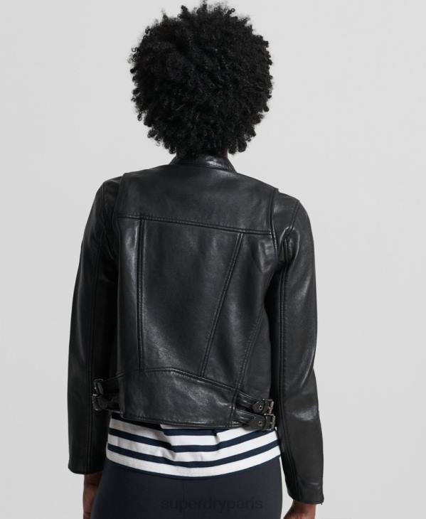 Superdry femmes veste de course en cuir classique D64Z3717 vêtements noir