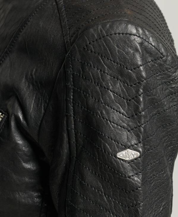 Superdry femmes veste de course en cuir classique D64Z5410 vêtements noir