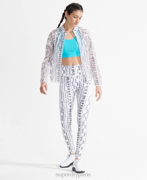 Superdry femmes veste de course à membrane D64Z5734 vêtements blanc