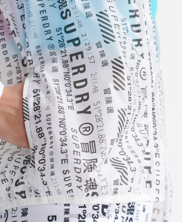 Superdry femmes veste de course à membrane D64Z5734 vêtements blanc