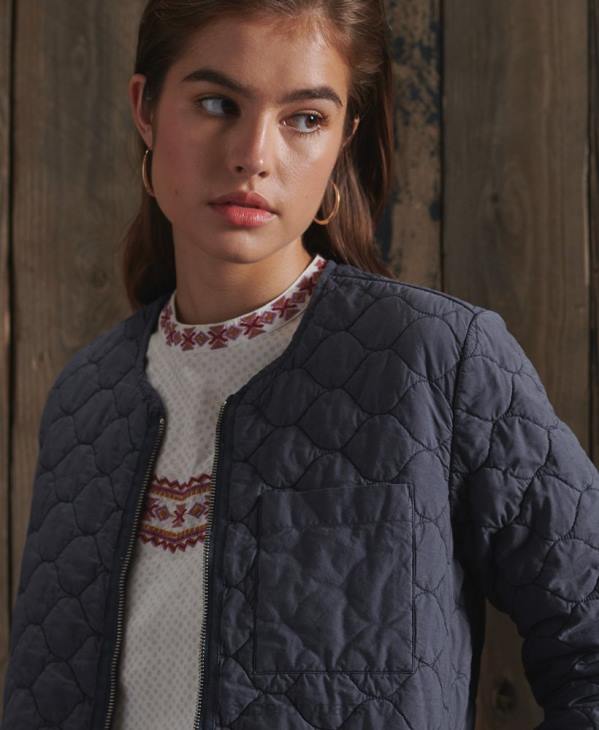 Superdry femmes veste de doublure sèche en édition limitée D64Z5529 vêtements marine