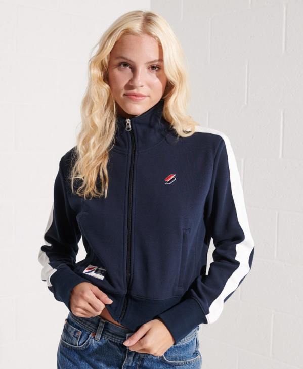 Superdry femmes veste de jogging à rayures D64Z5519 vêtements marine