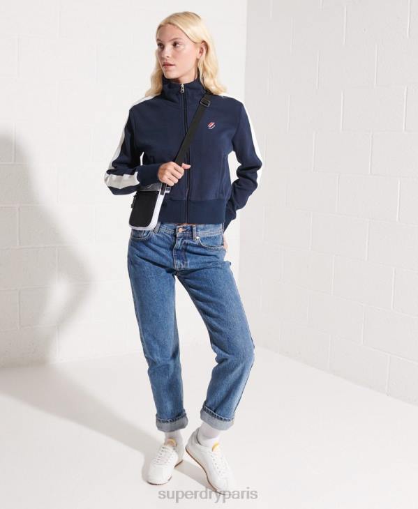 Superdry femmes veste de jogging à rayures D64Z5519 vêtements marine
