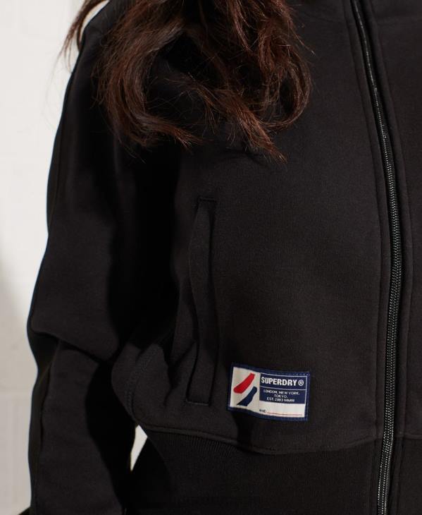 Superdry femmes veste de jogging à rayures D64Z5545 vêtements noir