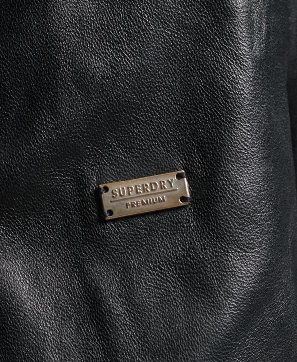Superdry femmes veste de motard en cuir rylee D64Z3735 vêtements noir
