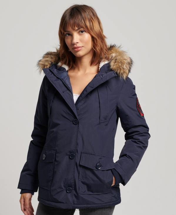 Superdry femmes veste de parka everest D64Z5570 vêtements marine