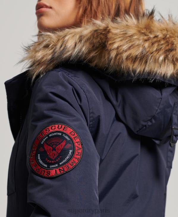 Superdry femmes veste de parka everest D64Z5570 vêtements marine