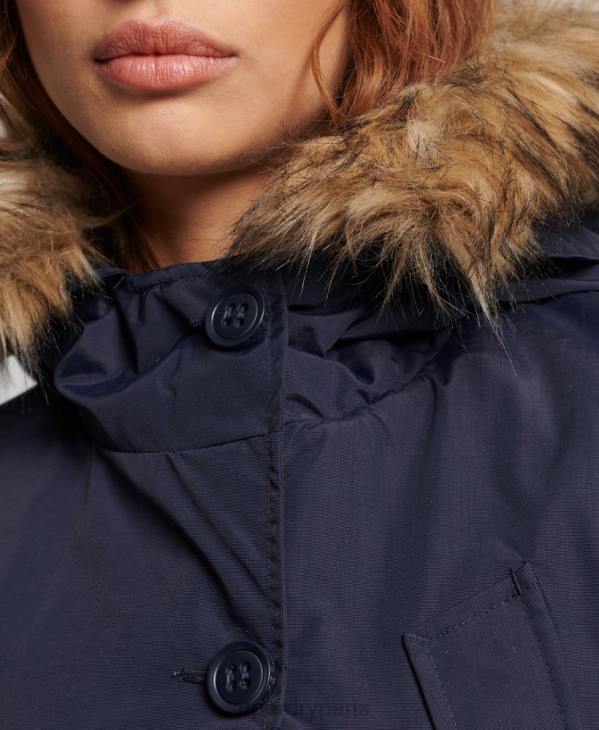 Superdry femmes veste de parka everest D64Z5570 vêtements marine