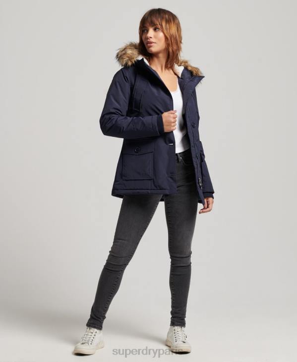 Superdry femmes veste de parka everest D64Z5570 vêtements marine