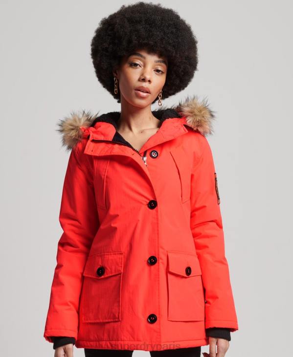 Superdry femmes veste de parka everest D64Z5648 vêtements corail