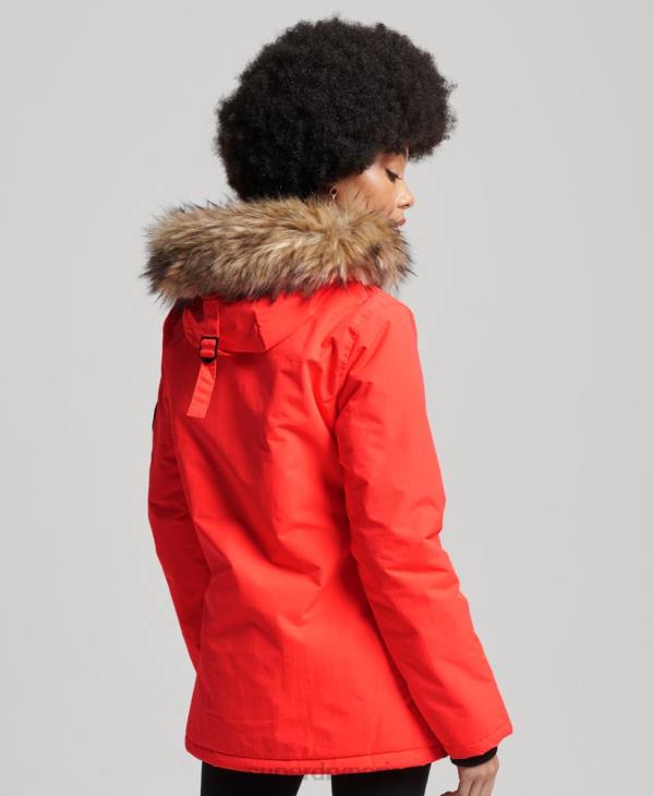 Superdry femmes veste de parka everest D64Z5648 vêtements corail