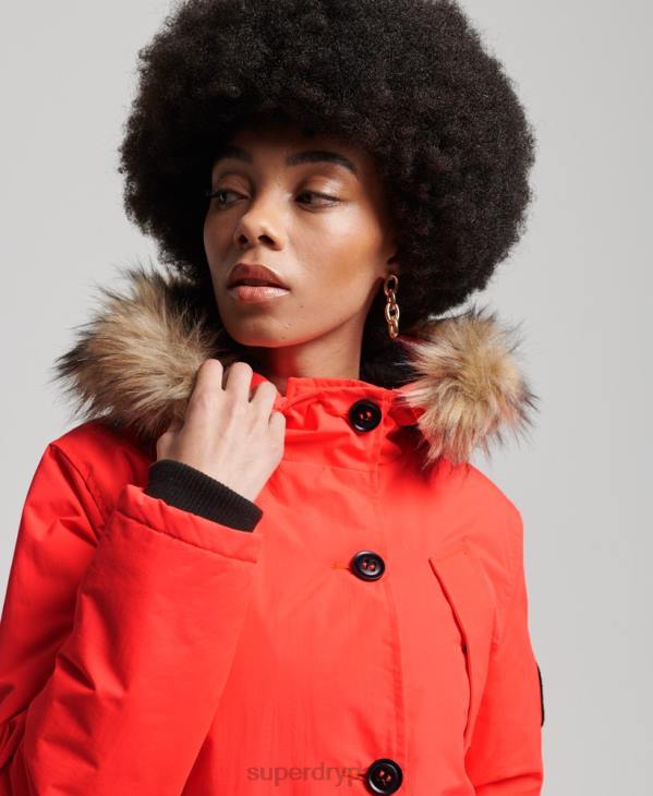 Superdry femmes veste de parka everest D64Z5648 vêtements corail