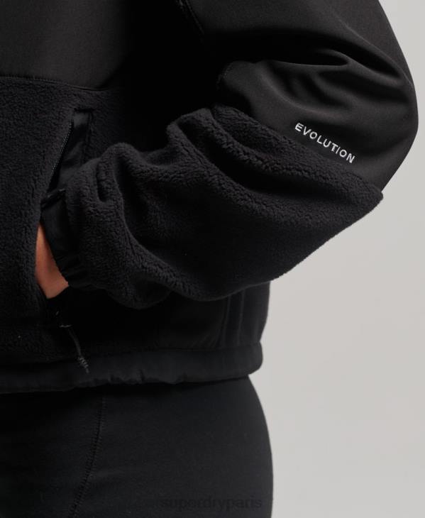 Superdry femmes veste de randonnée hybride code D64Z3615 vêtements noir