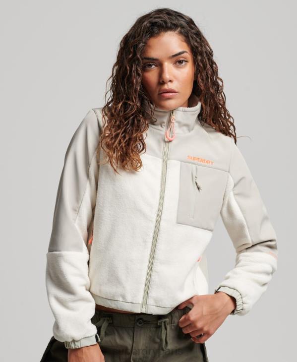Superdry femmes veste de randonnée hybride code D64Z3616 vêtements crème