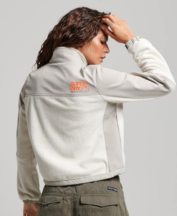 Superdry femmes veste de randonnée hybride code D64Z3616 vêtements crème