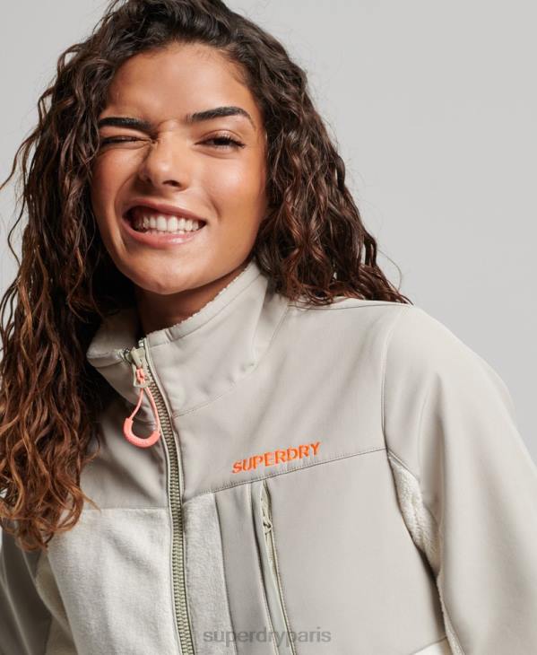 Superdry femmes veste de randonnée hybride code D64Z3616 vêtements crème