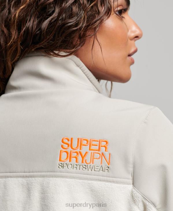 Superdry femmes veste de randonnée hybride code D64Z3616 vêtements crème
