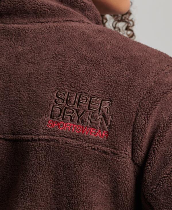 Superdry femmes veste de randonnée polaire D64Z3559 vêtements brun