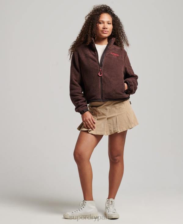 Superdry femmes veste de randonnée polaire D64Z3559 vêtements brun