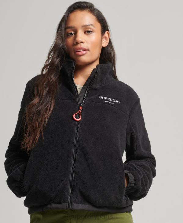 Superdry femmes veste de randonnée polaire D64Z3782 vêtements noir