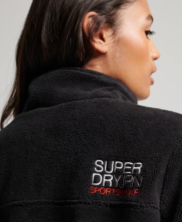 Superdry femmes veste de randonnée polaire D64Z3782 vêtements noir