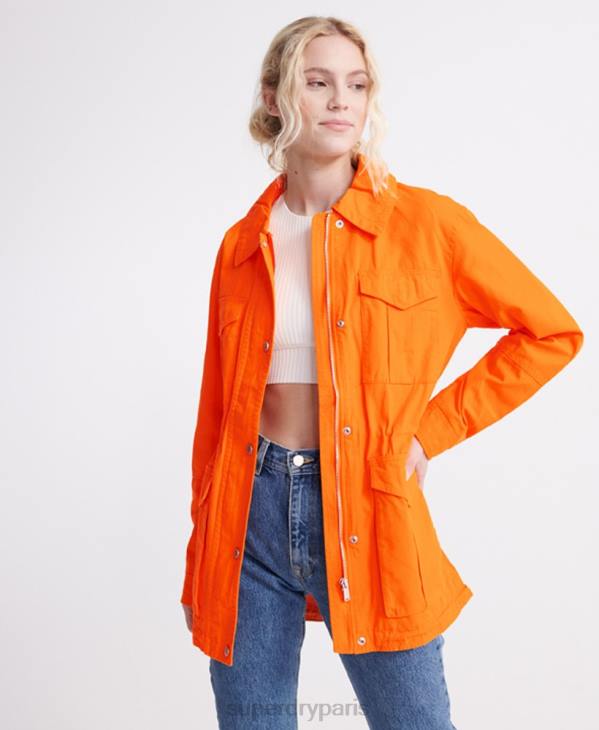 Superdry femmes veste de recrue du désert D64Z3856 vêtements orange