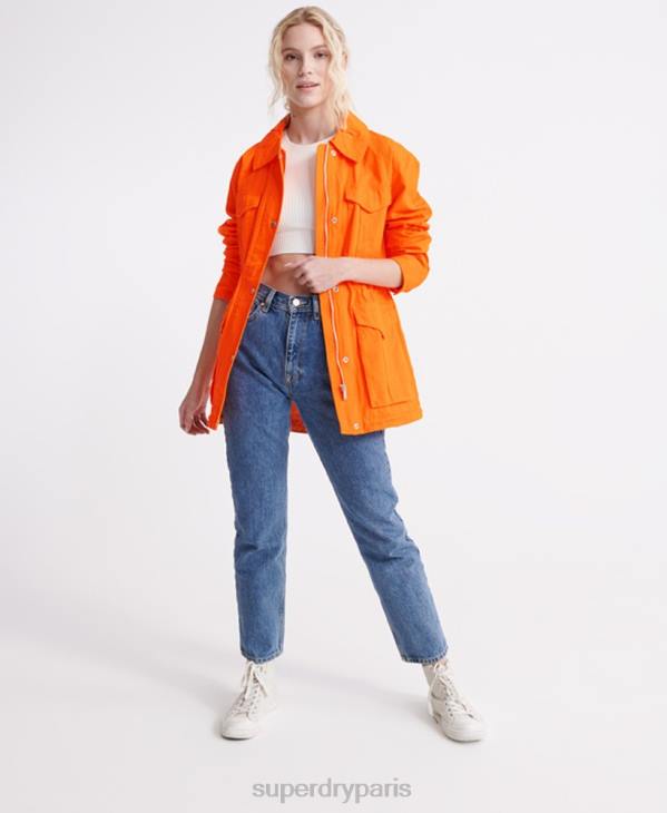 Superdry femmes veste de recrue du désert D64Z3856 vêtements orange