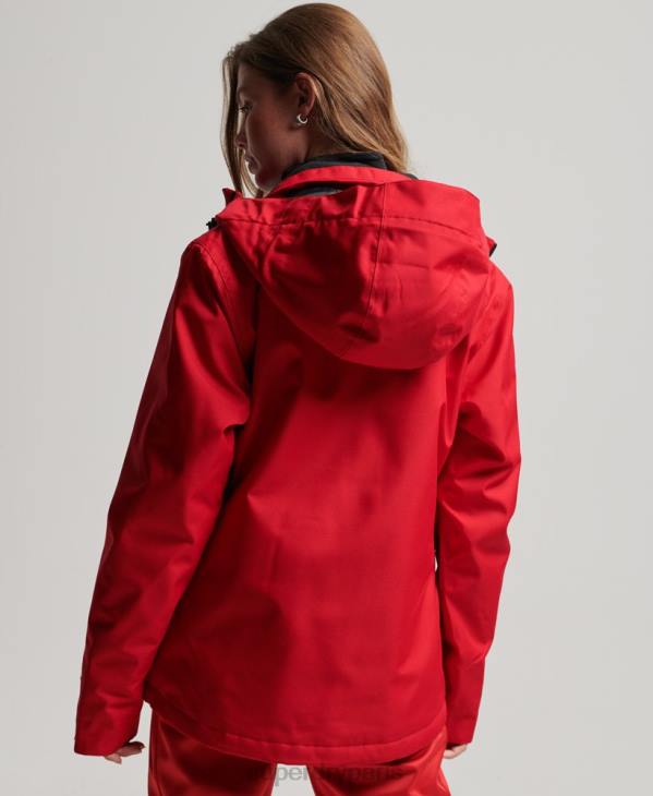 Superdry femmes veste de sauvetage de ski D64Z6530 vêtements rouge