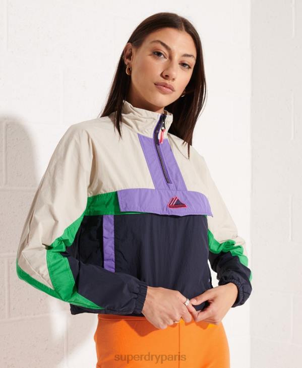 Superdry femmes veste de survêtement color block D64Z5592 vêtements marine
