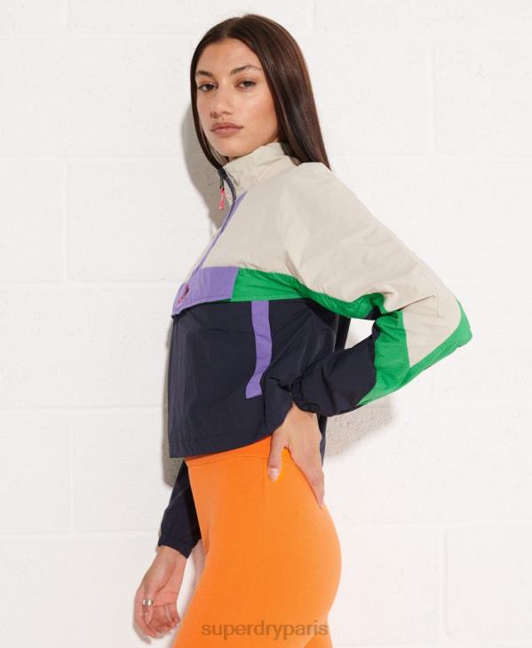 Superdry femmes veste de survêtement color block D64Z5592 vêtements marine