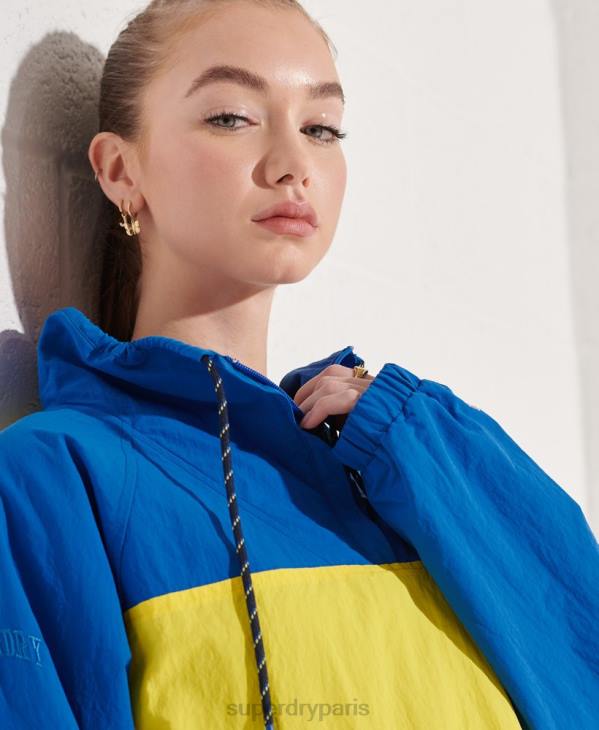 Superdry femmes veste de survêtement courte D64Z5706 vêtements bleu