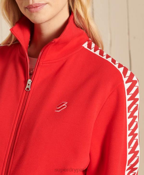Superdry femmes veste de survêtement oversize à bande D64Z6048 vêtements rouge