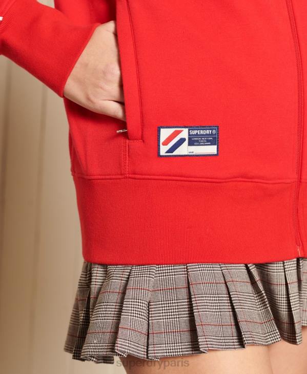 Superdry femmes veste de survêtement oversize à bande D64Z6048 vêtements rouge