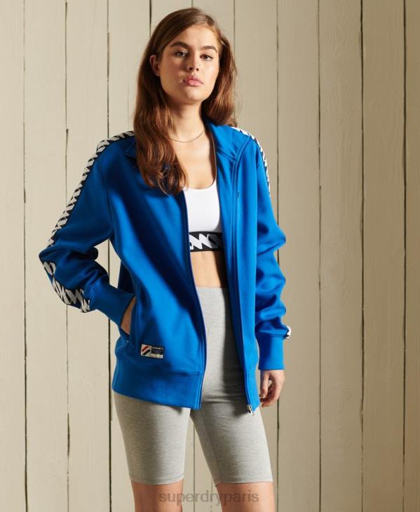 Superdry femmes veste de survêtement oversize à bande D64Z6165 vêtements bleu