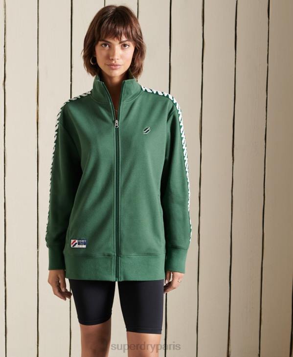 Superdry femmes veste de survêtement oversize à bande D64Z6166 vêtements vert