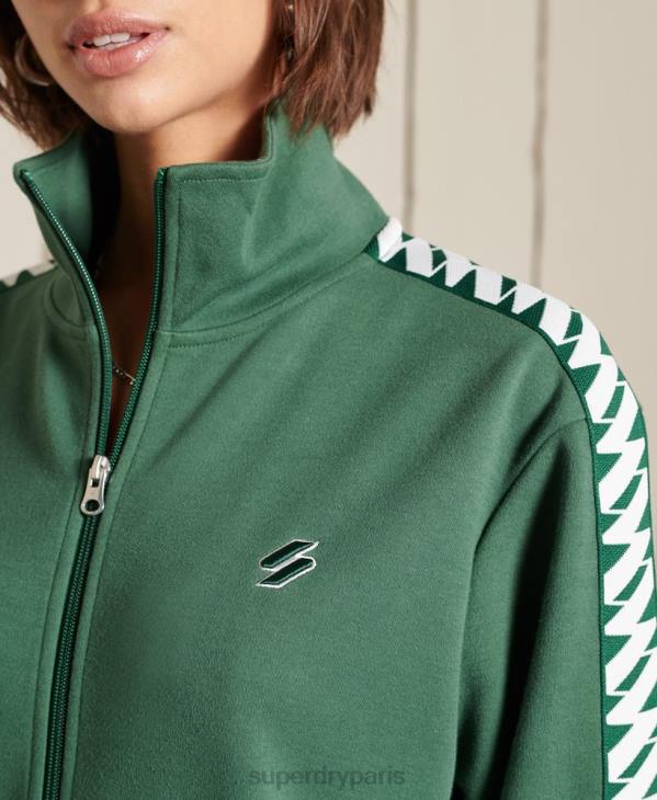 Superdry femmes veste de survêtement oversize à bande D64Z6166 vêtements vert
