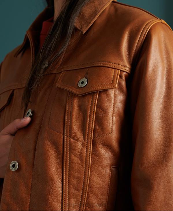 Superdry femmes veste en cuir sec en édition limitée D64Z3757 vêtements bronzer