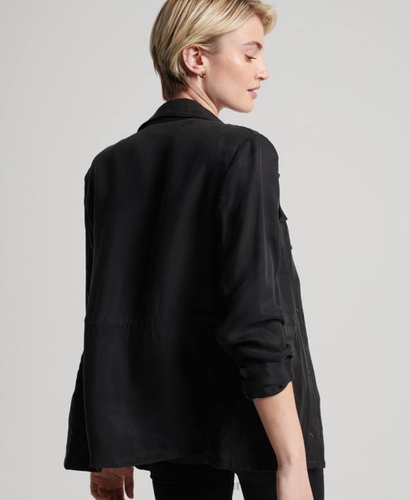 Superdry femmes veste en cupro m65 D64Z3613 vêtements noir
