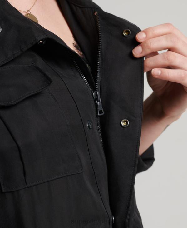 Superdry femmes veste en cupro m65 D64Z3613 vêtements noir