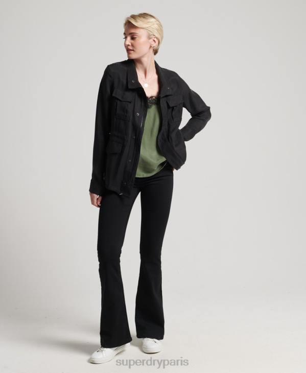 Superdry femmes veste en cupro m65 D64Z3613 vêtements noir